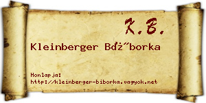 Kleinberger Bíborka névjegykártya